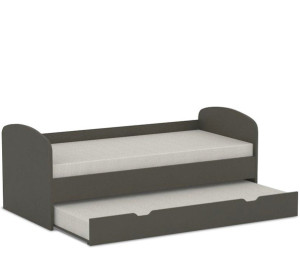 REA ABRA šedý grafit, detská posteľ s prístelkou 90x200 cm
