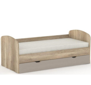 REA ABRA dub canyon + farebné čelo, detská posteľ s prístelkou 90x200 cm