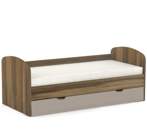 REA ABRA orech rockpille + farebné čelo, detská posteľ s prístelkou 90x200 cm