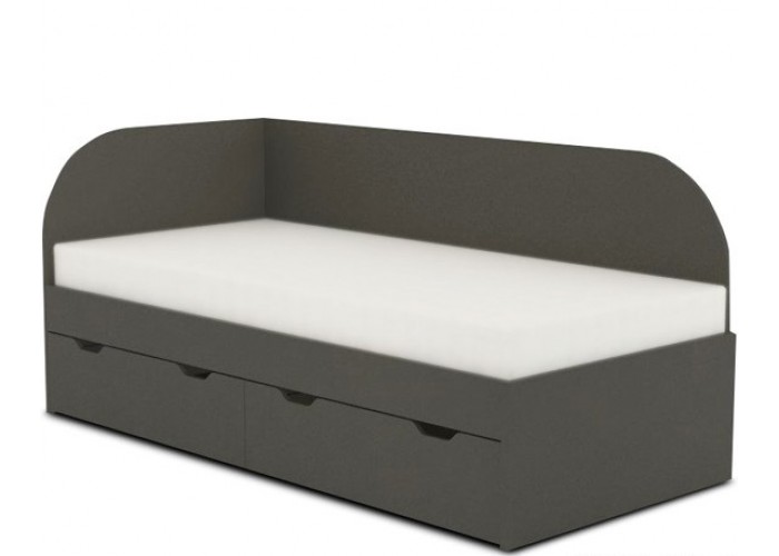 REA GARY 90L šedý grafit, jednolôžková posteľ 90x200 cm s úložným priestorom ľavá