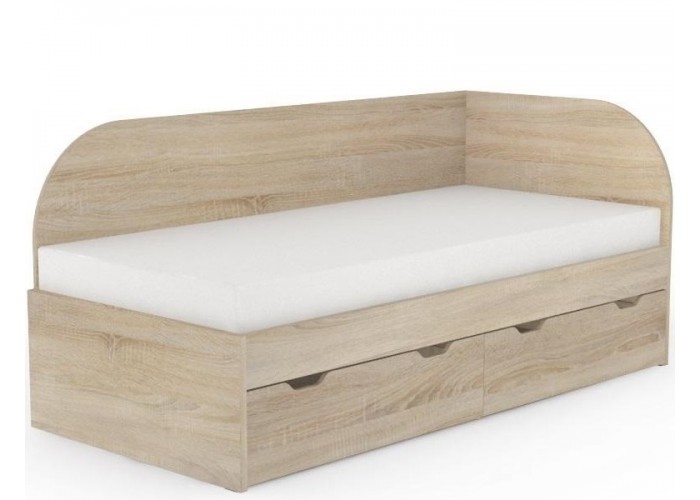 REA GARY 90P dub bardolino - pravá, jednolôžková posteľ 90x200 cm s úložným priestorom