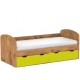 REA GOLEM dub lancelot + farebné čelo, posteľ pre deti 90x200 cm s úložným priestorom