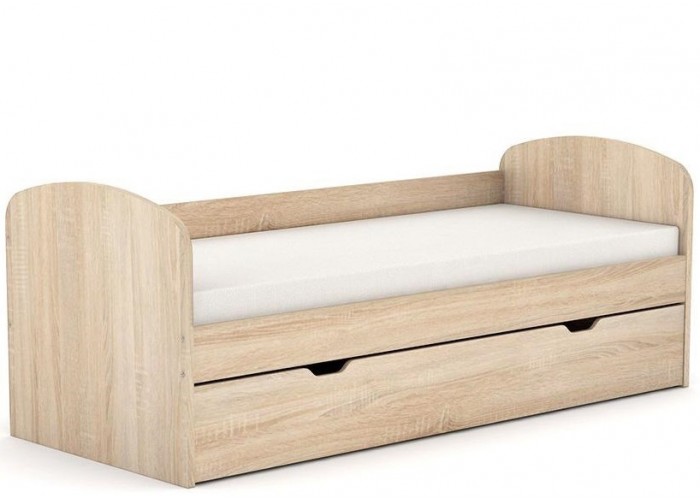REA KAKUNA dub bardolino, jednolôžková posteľ 80x200 cm s úložným priestorom