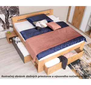 REA LARISA UP 120 biela + farebné čielko, jednolôžková posteľ 120x200 cm s úložným priestorom