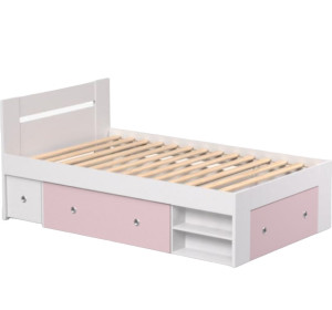 REA LARISA UP 120 biela + farebné čielko, jednolôžková posteľ 120x200 cm s úložným priestorom