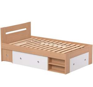 REA LARISA UP 120 buk + farebné čielko, jednolôžková posteľ 120x200 cm s úložným priestorom