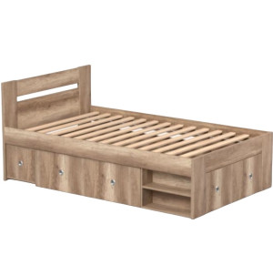 REA LARISA UP 120 dub canyon, jednolôžková posteľ 120x200 cm s úložným priestorom