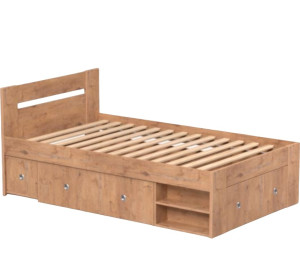 REA LARISA UP 120 dub lancelot, jednolôžková posteľ 120x200 cm s úložným priestorom