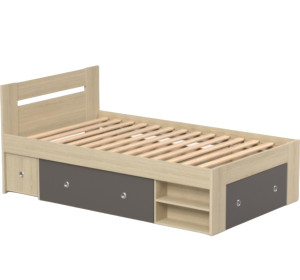 REA LARISA UP 120 dub vicenza + farebné čielko, jednolôžková posteľ 120x200 cm s úložným priestorom