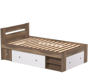 REA LARISA UP 120 orech rockpille + farebné čielko, jednolôžková posteľ 120x200 cm s úložným priestorom