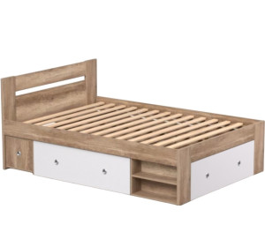 REA LARISA UP 140 dub canyon + farebné čielko, posteľ 140x200 cm s úložným priestorom