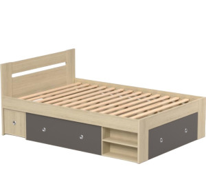 REA LARISA UP 140 dub vicenza + farebné čielko, posteľ 140x200 cm s úložným priestorom