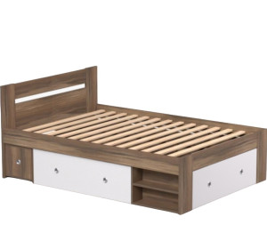 REA LARISA UP 140 orech rockpille + farebné čielko, posteľ 140x200 cm s úložným priestorom