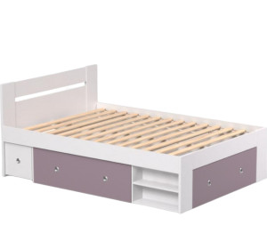 REA LARISA UP 140 biela + farebné čielko, posteľ 140x200 cm s úložným priestorom