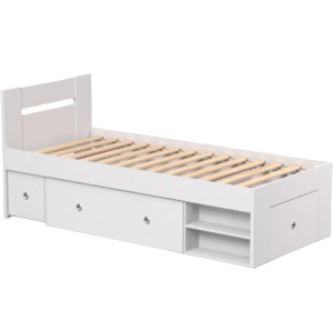 REA LARISA UP 90 biela, jednolôžková posteľ 90x200 cm s úložným priestorom