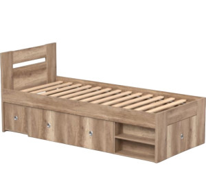 REA LARISA UP 90 dub canyon, jednolôžková posteľ 90x200 cm s úložným priestorom