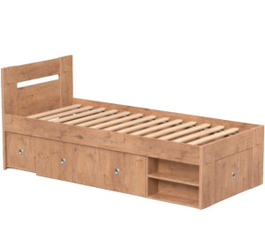 REA LARISA UP 90 dub lancelot, jednolôžková posteľ 90x200 cm s úložným priestorom