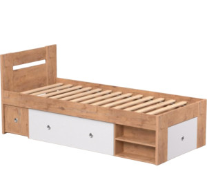 REA LARISA UP 90 dub lancelot + farebné čielko, jednolôžková posteľ 90x200 cm s úložným priestorom