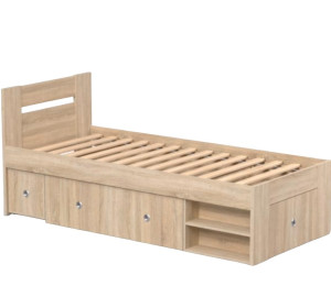 REA LARISA UP 90 dub bardolino, jednolôžková posteľ 90x200 cm s úložným priestorom