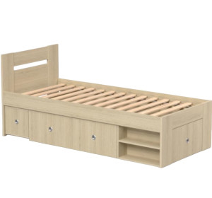 REA LARISA UP 90 dub vicenza, jednolôžková posteľ 90x200 cm s úložným priestorom