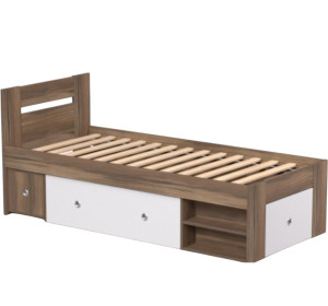 REA LARISA UP 90 orech rockpille + farebné čielko, jednolôžková posteľ 90x200 cm s úložným priestorom