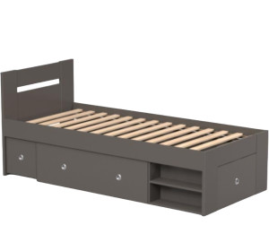 REA LARISA UP 90 šedý grafit, jednolôžková posteľ 90x200 cm s úložným priestorom