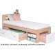 REA LARISA UP 90 orech rockpille + farebné čielko, jednolôžková posteľ 90x200 cm s úložným priestorom