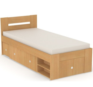 REA LARISA UP 90 buk, jednolôžková posteľ 90x200 cm s úložným priestorom