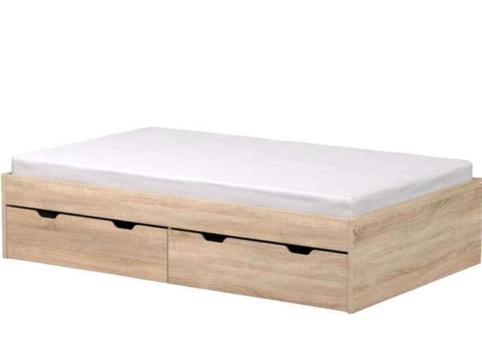 REA MISTY dub bardolino, posteľ 120x200 cm s úložným priestorom