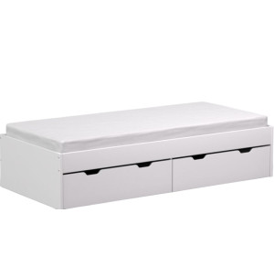 REA MISTY 90 biela, jednolôžková posteľ 90x200 cm s úložným priestorom