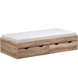 REA MISTY 90 dub canyon, jednolôžková posteľ 90x200 cm s úložným priestorom