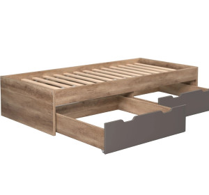 REA MISTY 90 dub canyon, jednolôžková posteľ 90x200 cm s úložným priestorom