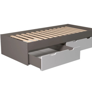 REA MISTY 90 šedý grafit, jednolôžková posteľ 90x200 cm s úložným priestorom