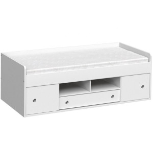 REA POPPO biela, detská posteľ 90x200 cm s úložným priestorom