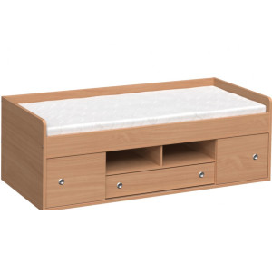 REA POPPO buk, detská posteľ 90x200 cm s úložným priestorom