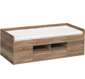 REA POPPO dub canyon, detská posteľ 90x200 cm s úložným priestorom