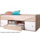 REA POPPO dub vicenza + farebné čielko, detská posteľ 90x200 cm s úložným priestorom