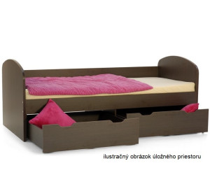 REA GOLEM biela + farebné čelo, posteľ pre deti 90x200 cm s úložným priestorom