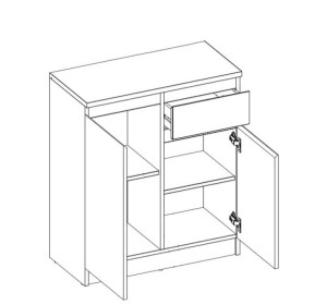 ARMADIO A1 2D1S biela, komoda