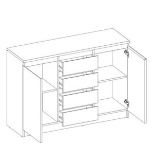 ARMADIO A1 2D4S biela, komoda