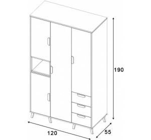 PASCAL 01, šatníkovo-policová skriňa