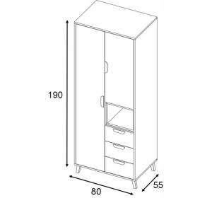 PASCAL 02, šatníkovo-policová skriňa