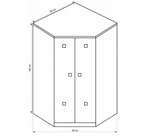TONY 04, rohová šatníkovo-policová skriňa