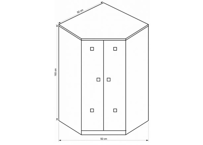 TONY 04, rohová šatníkovo-policová skriňa