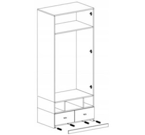 MORIN tyrkysová MO02, šatníková skriňa