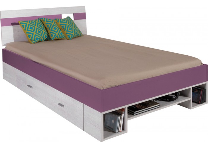 NIDD fialová 18, detská posteľ s úložným priestorom 120x200 cm
