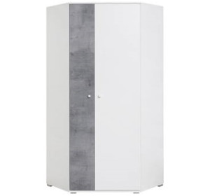 SKIP biela/betón 02, šatníková skriňa