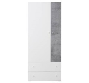 SKIP biela/betón 03, šatníková skriňa