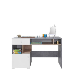 SKIP biela/betón/dub 10, písací stolík