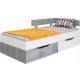 SKIP biela/betón 15, študentská posteľ s úložným priestorom 90x200 cm